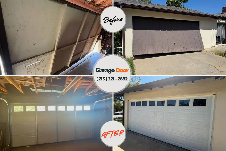 Before and after: garage door repair Buena Vista, GA